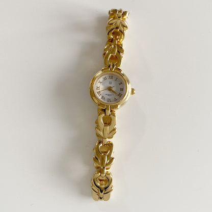 Givenchy 1990s Round Dial Gold Plated Watch