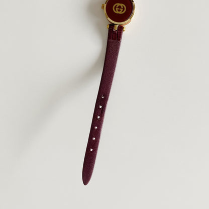 Gucci 1990s Round Dial Gold Plated Watch