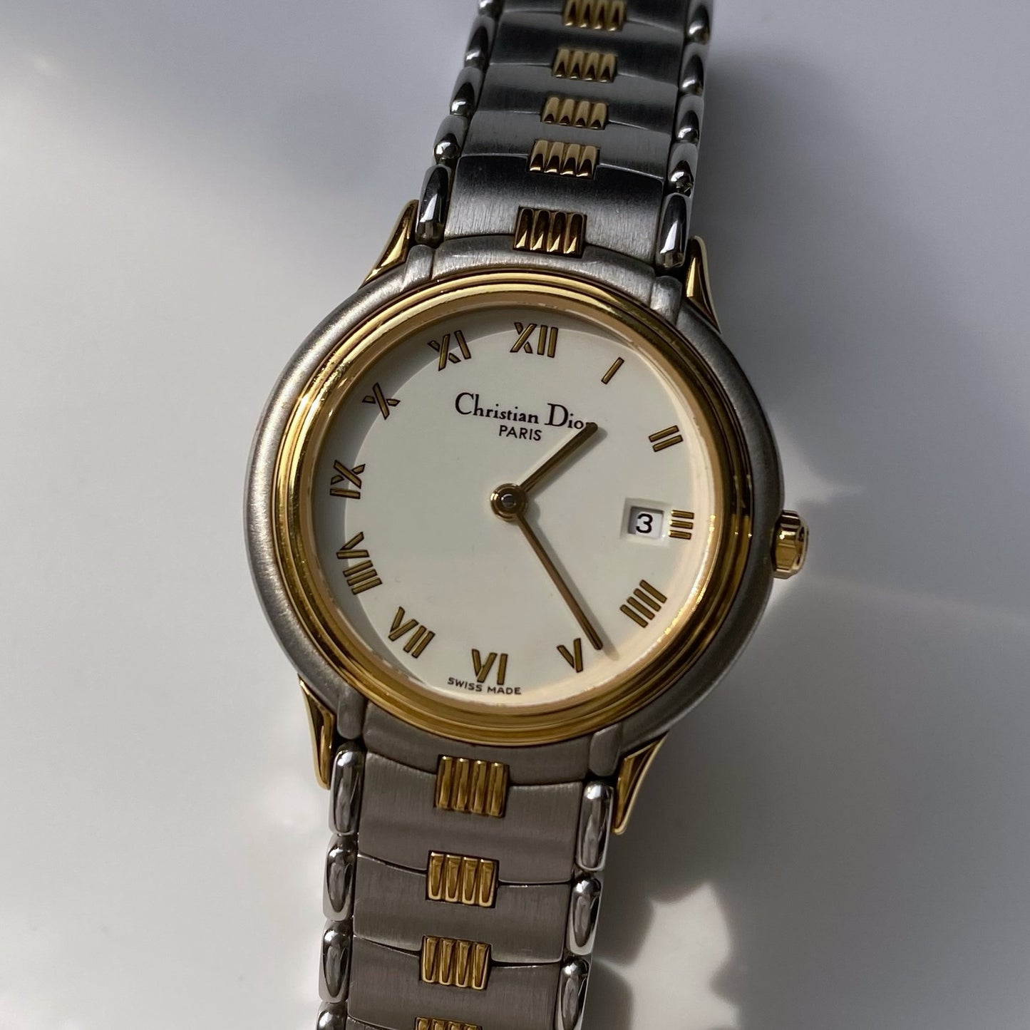 Dior 1990s Date Two Tone Watch