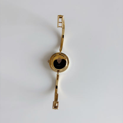 Gucci 1990s Interchangeable Bezel Gold Plated Bangle Watch with 12 bezels, case