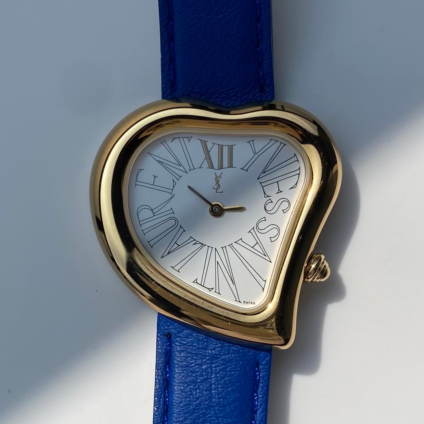 Yves Saint Laurent 1990s Heart Shaped Dial Gold Plated Watch