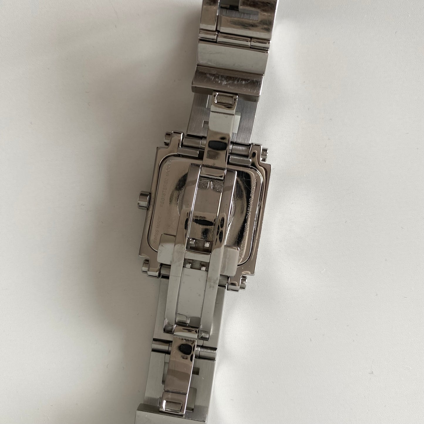 Fendi 1990s Square Dial Stainless steel Watch