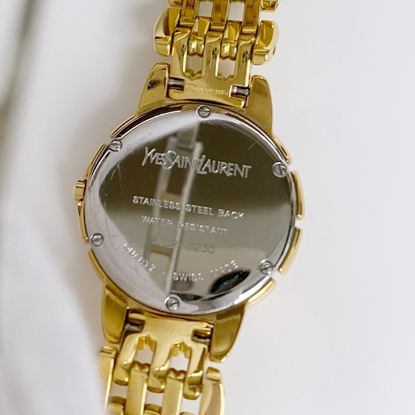 Yves Saint Laurent 1990s Date Gold Plated Round Watch