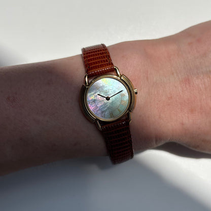 Dior 1990s Seashell Round Dial Gold-Plated Watch