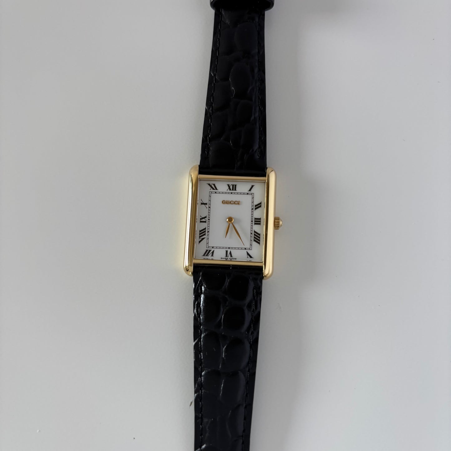 Gucci 1990s 18K Solid Gold Tank Watch