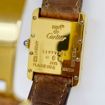 Cartier 1990s Must de Tank Ivory Dial Watch SM