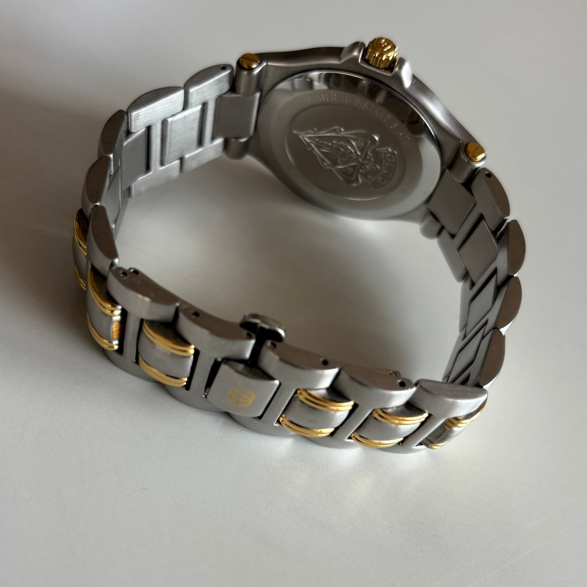 Gucci 1990s Date Round Dial Two-Tone Gold-Plated Watch (Large)