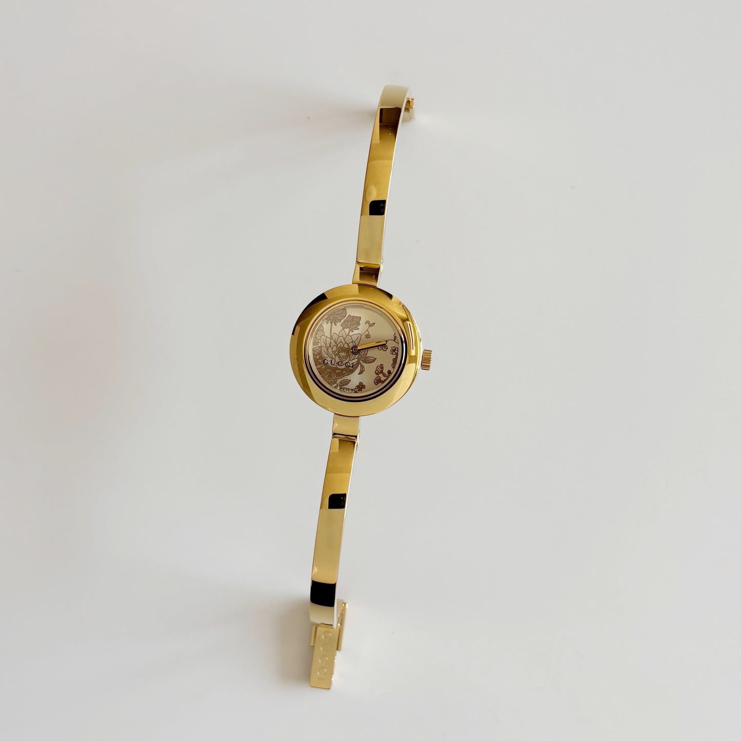 Gucci Early 2000s Gold Plated Bangle Watch