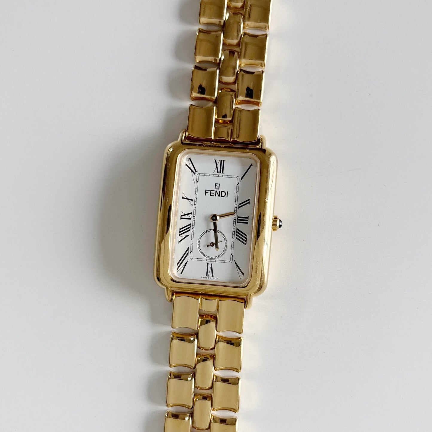 Fendi 1990s Tank Gold Plated Watch (Large)