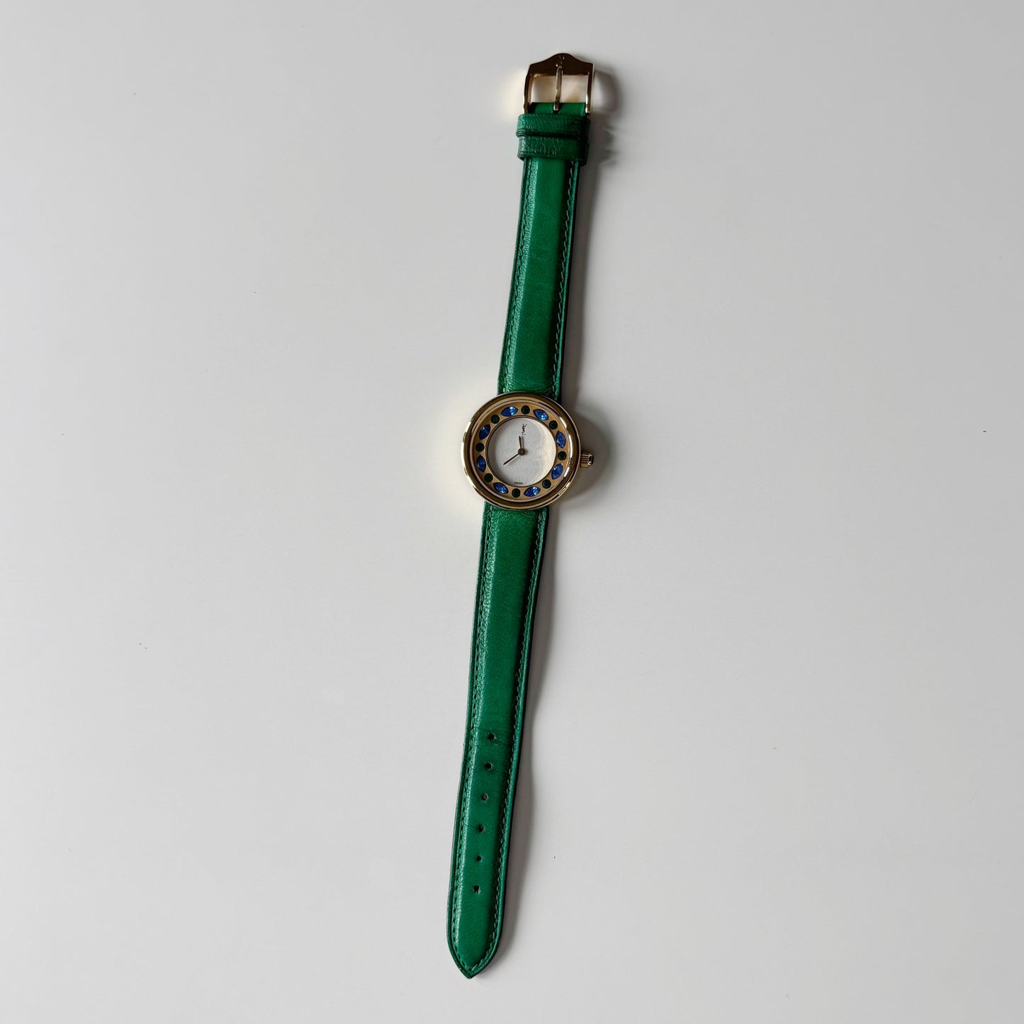 Yves Saint Laurent 1990s Round Dial Gold Plated Watch