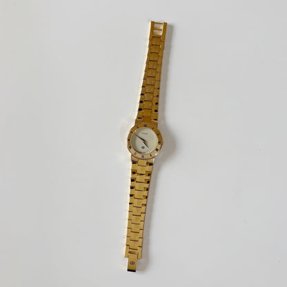Gucci 1990s Round Dial Gold Plated Watch