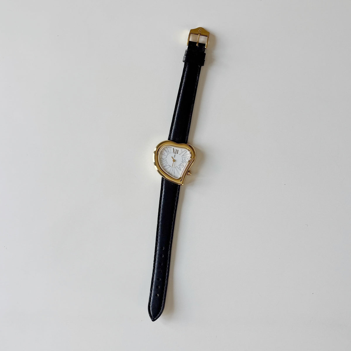 Yves Saint Laurent 1990s Heart Shaped Dial Gold Plated Watch