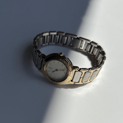 Yves Saint Laurent 1990s Round Dial Two Tone Watch