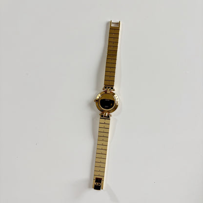 Dior 1990s Round Dial Gold Plated Watch