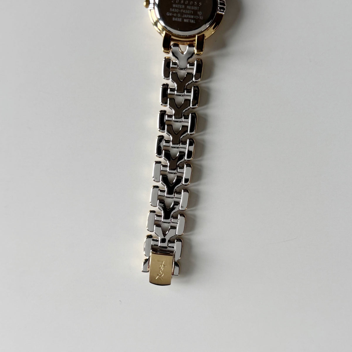 Yves Saint Laurent 1990s Round Dial Two Tone Gold Plated Watch