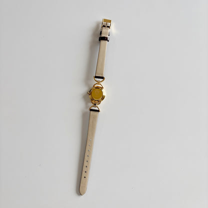 Gucci 1990s Round Dial Gold Plated Watch
