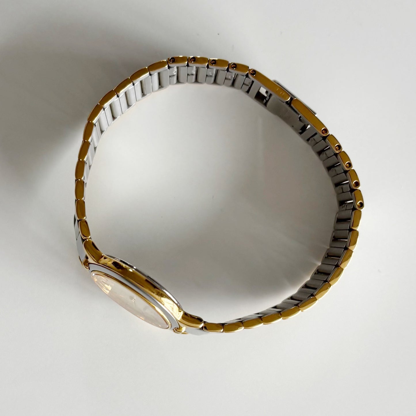 Yves Saint Laurent 1990s Round Dial Two Tone Watch