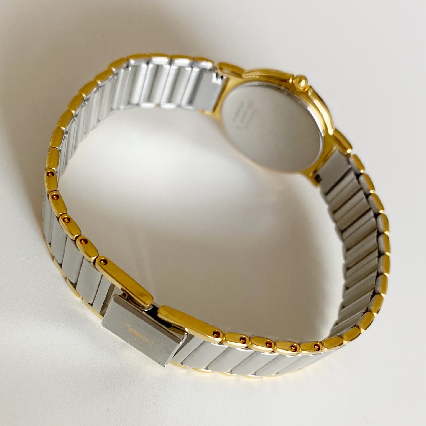 Yves Saint Laurent 1990s Round Dial Two Tone Watch