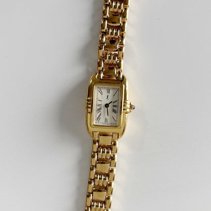 Yves Saint Laurent 1990s Tank Gold Plated Watch
