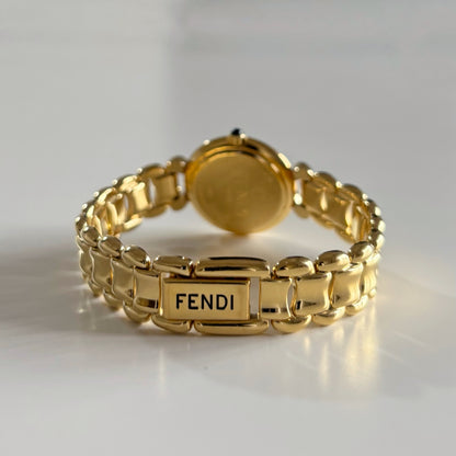 Fendi 1990s Seashell Dial Gold Plated Watch