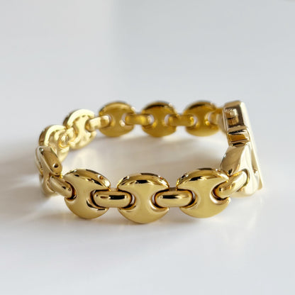 Gucci 1990s Interchangeable Strap Gold Plated Watch Watch with 3 belts, case