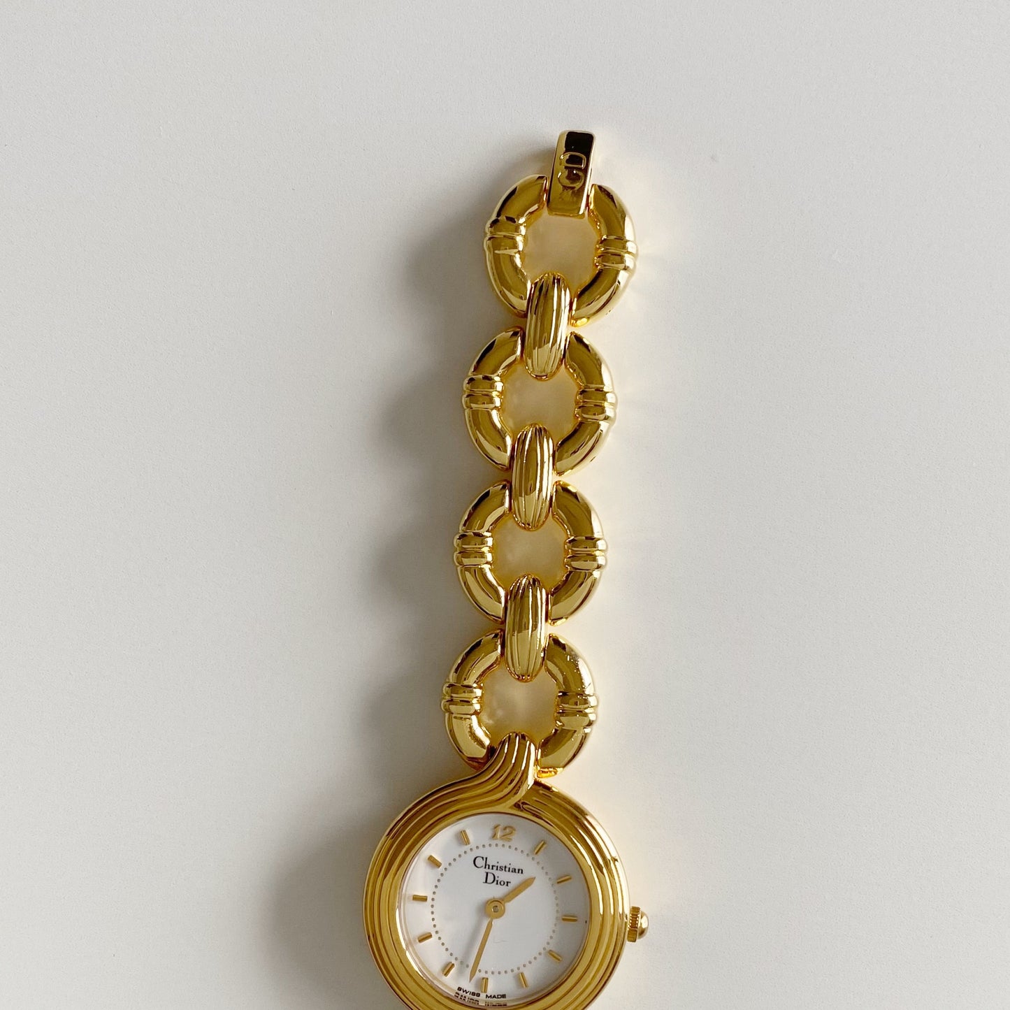 Dior 1990s Round Dial Gold Plated Watch