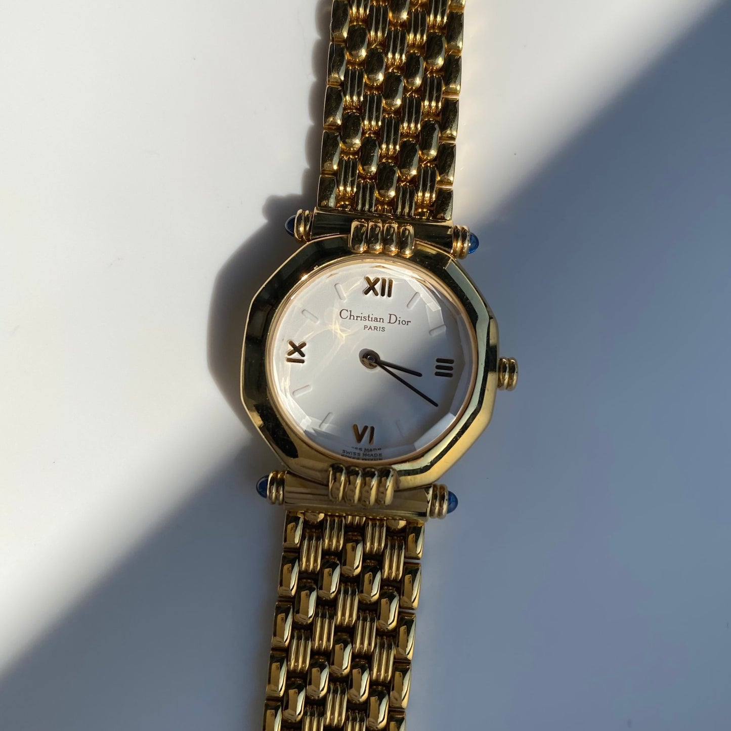 Dior 1990s Octagon Gold Plated Watch