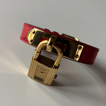 Hermes 1990s Kelly Gold Plated Watch