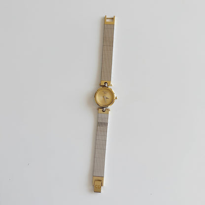Dior 1990s Round Gold Dial Two Tone Watch