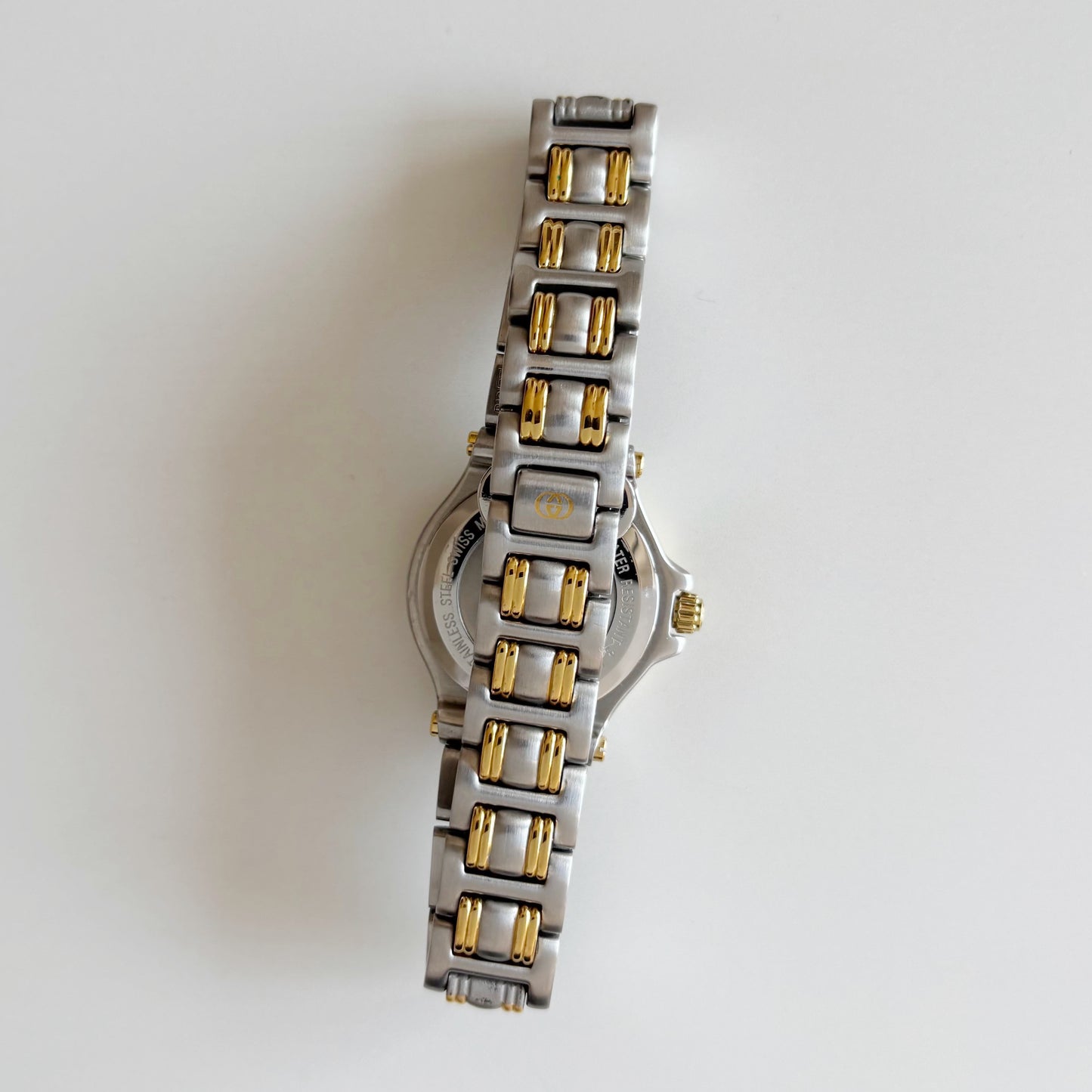 Gucci 1990s Date Round Dial Two Tone Watch