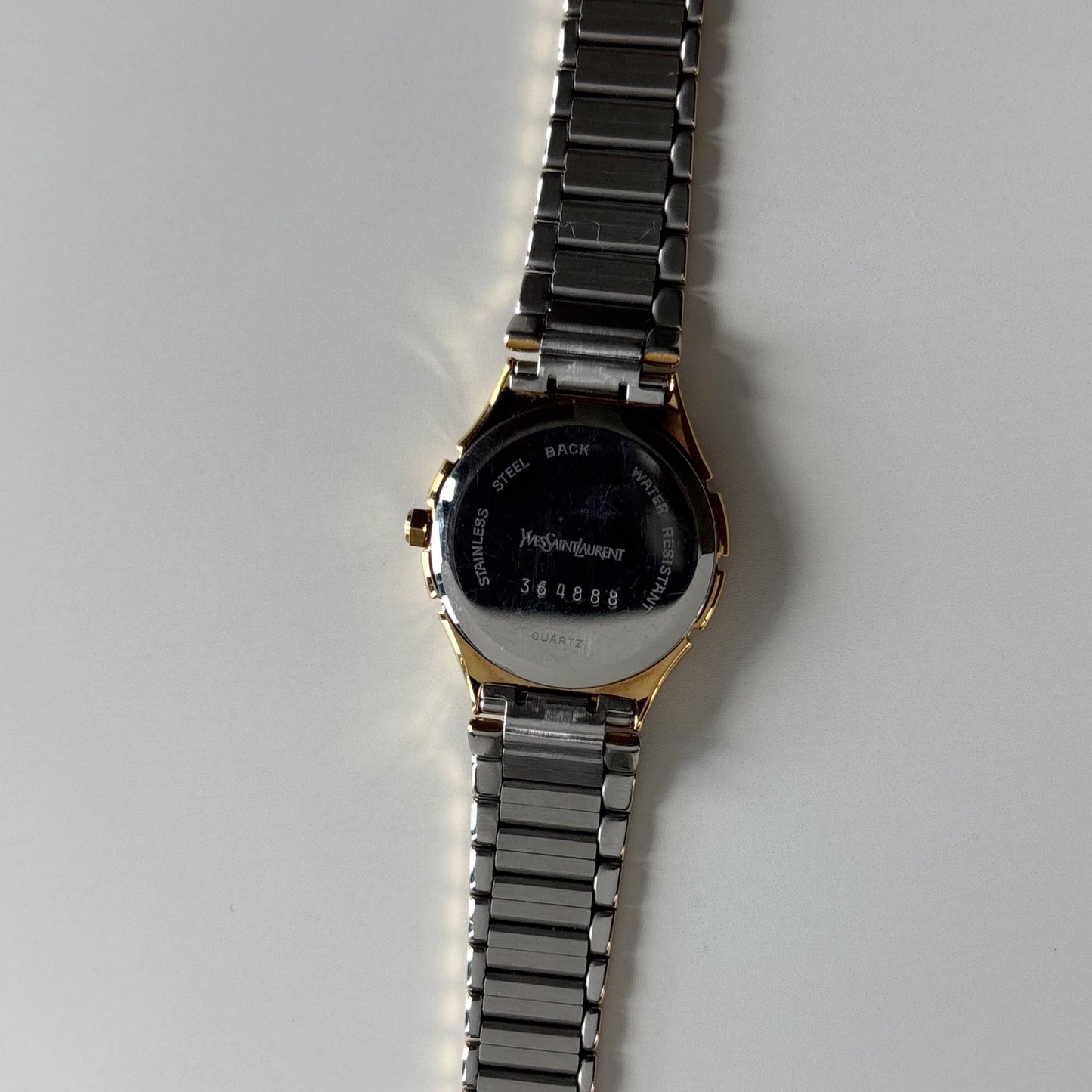 Yves Saint Laurent 1990s Round Dial Two Tone Watch