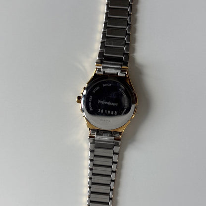 Yves Saint Laurent 1990s Round Dial Two Tone Watch