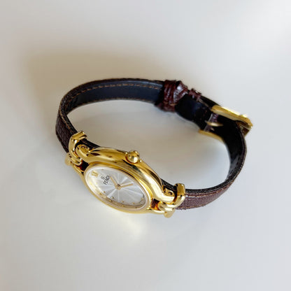 Fendi 1990s Interchangeable Belt Gold Plated Watch with 5 straps, case