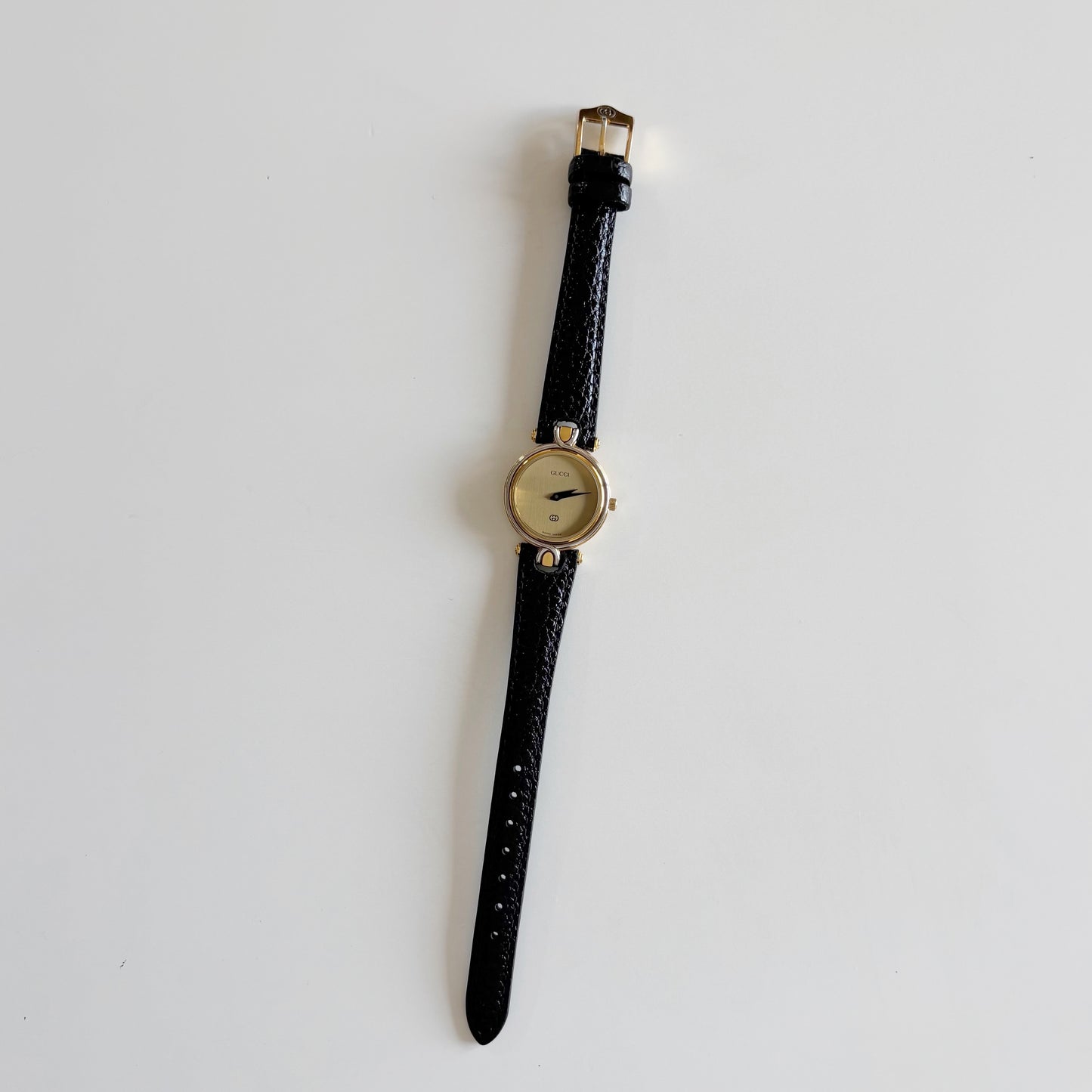Gucci 1990s Round Dial Two Tone Watch