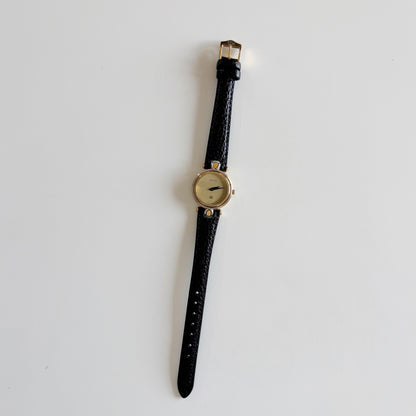 Gucci 1990s Round Dial Two Tone Watch