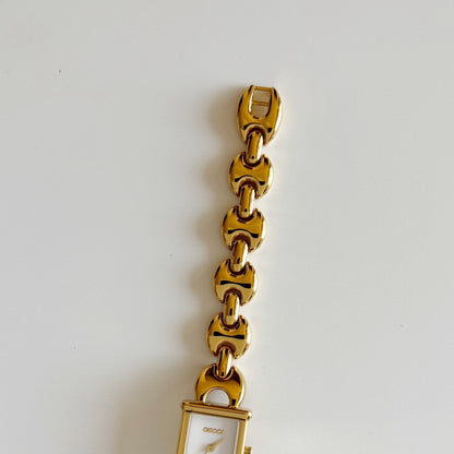 Gucci 1990s Interchangeable Strap Gold Plated Watch with 3 straps, case