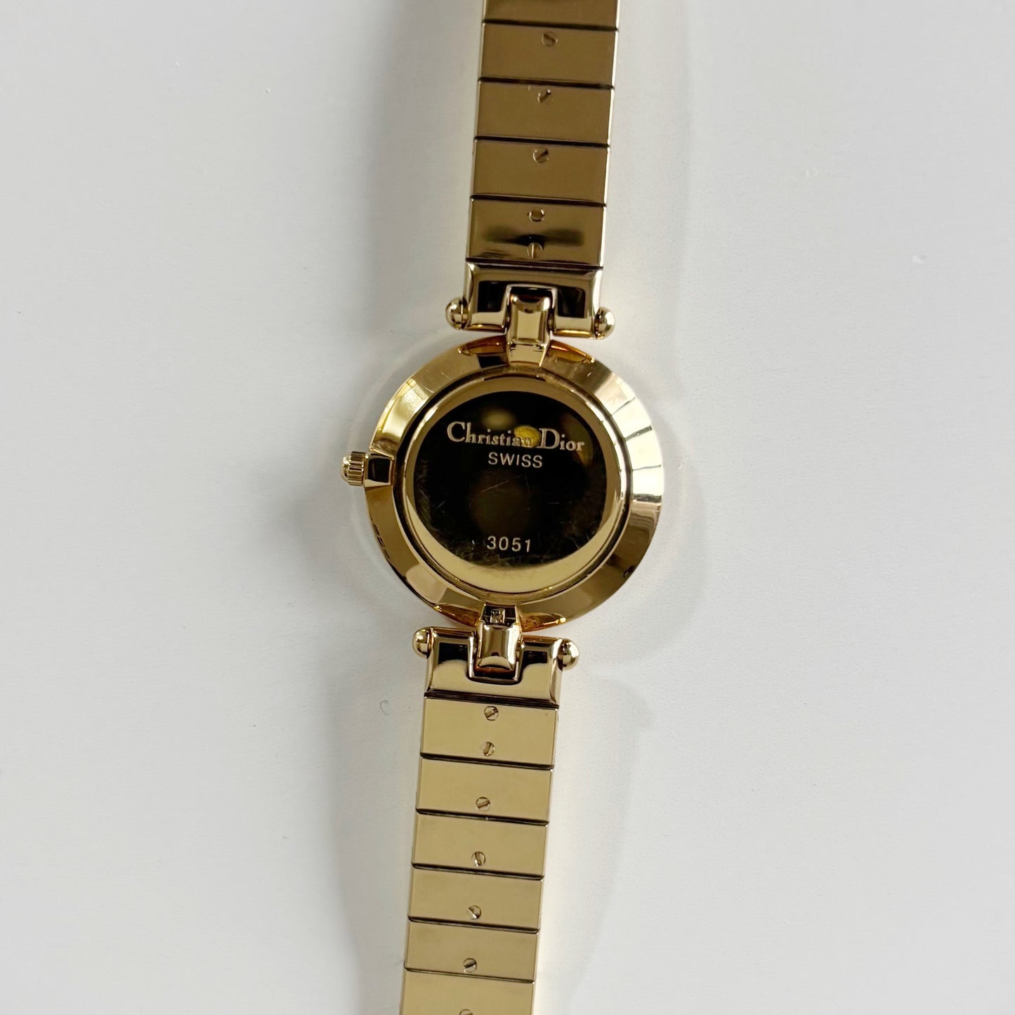 Dior 1990s Round Dial Gold Plated Watch