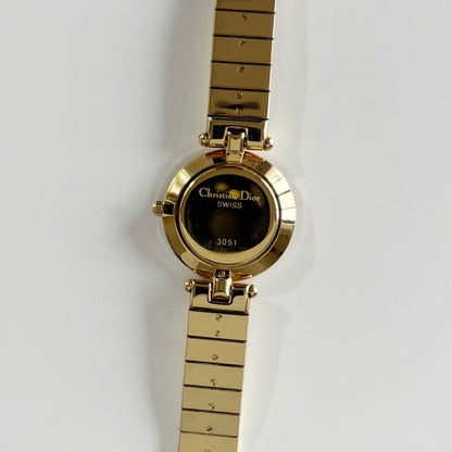 Dior 1990s Round Dial Gold Plated Watch