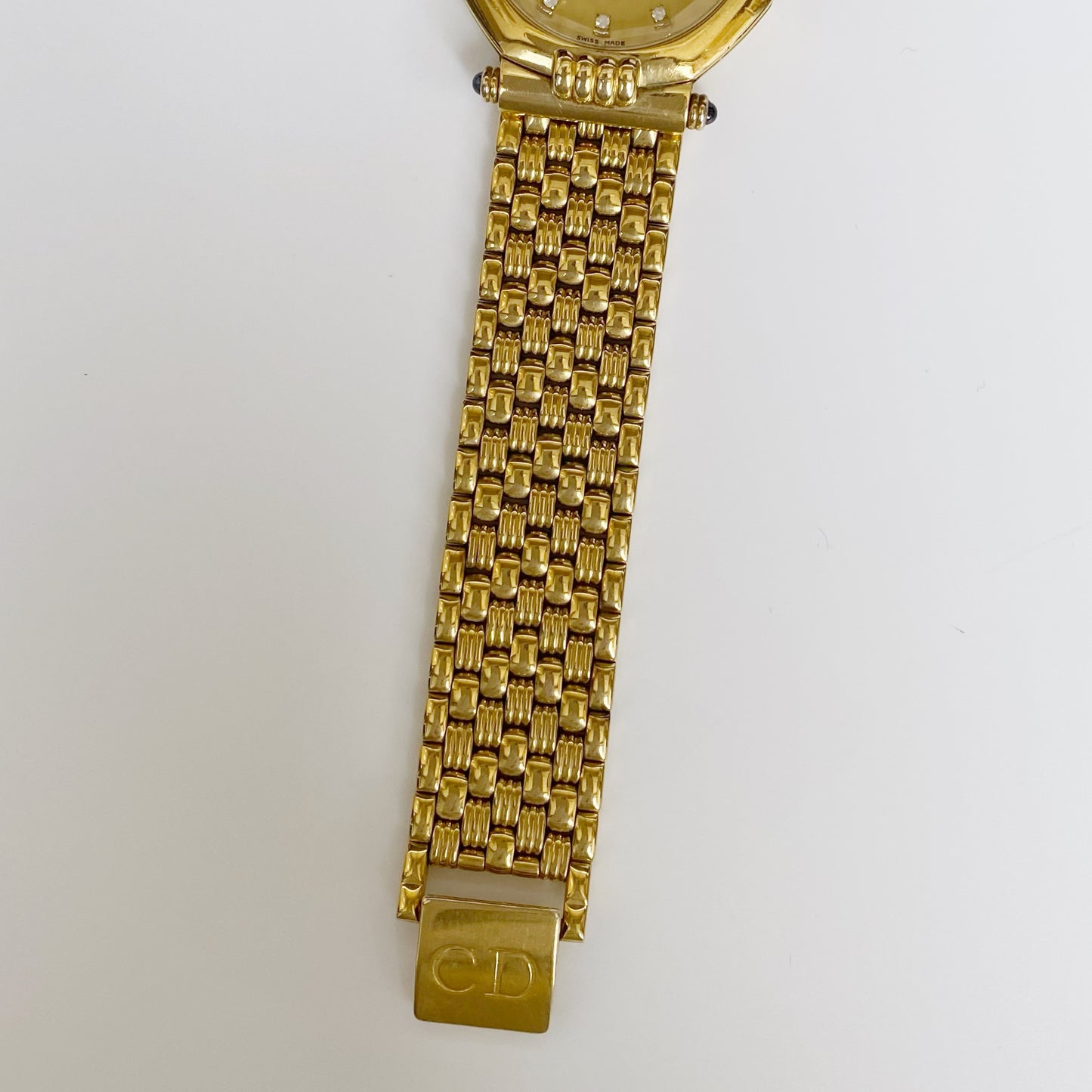 Dior 1990s Octagon Gold Plated Watch