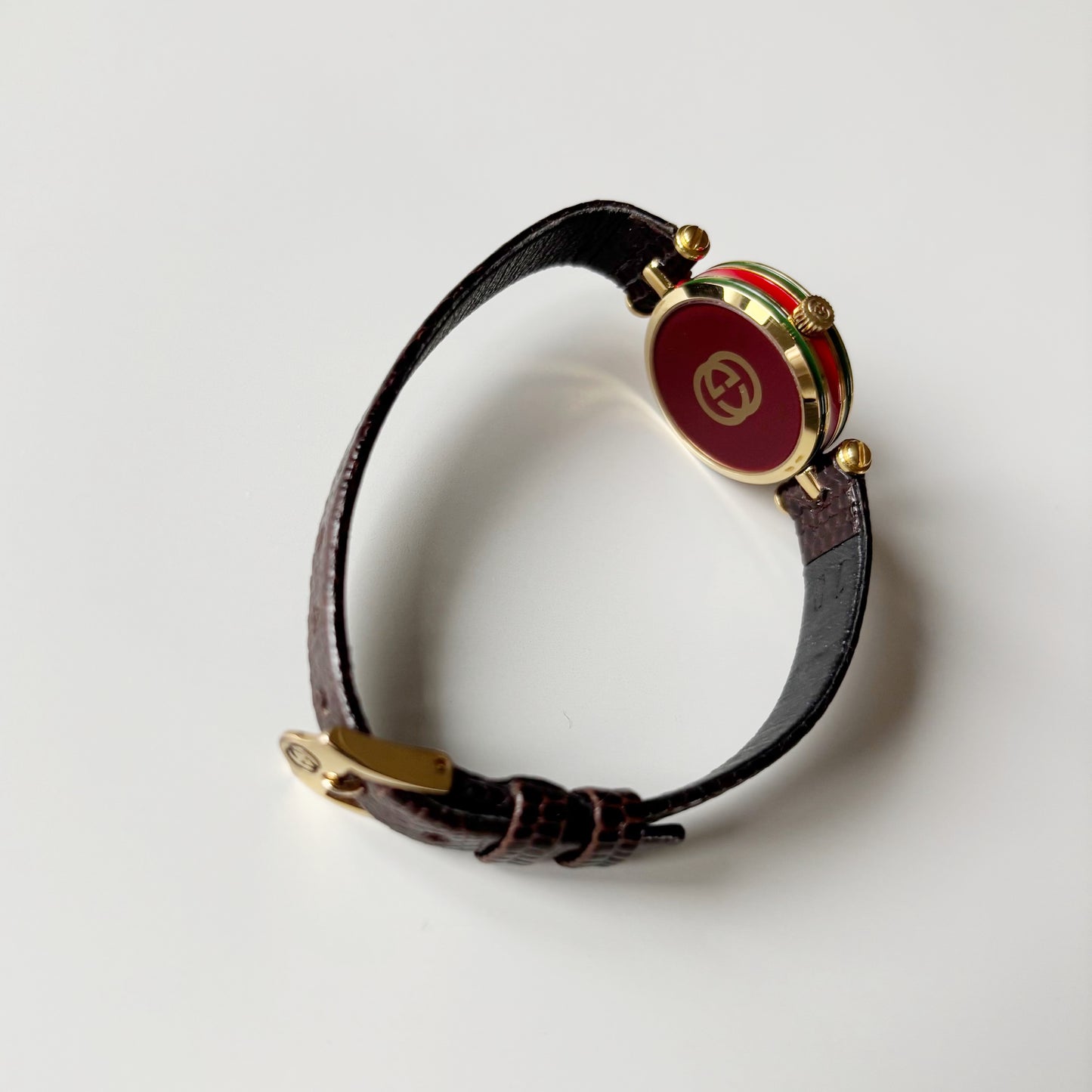 Gucci 1990s Sherry Round Dial Gold Plated Watch