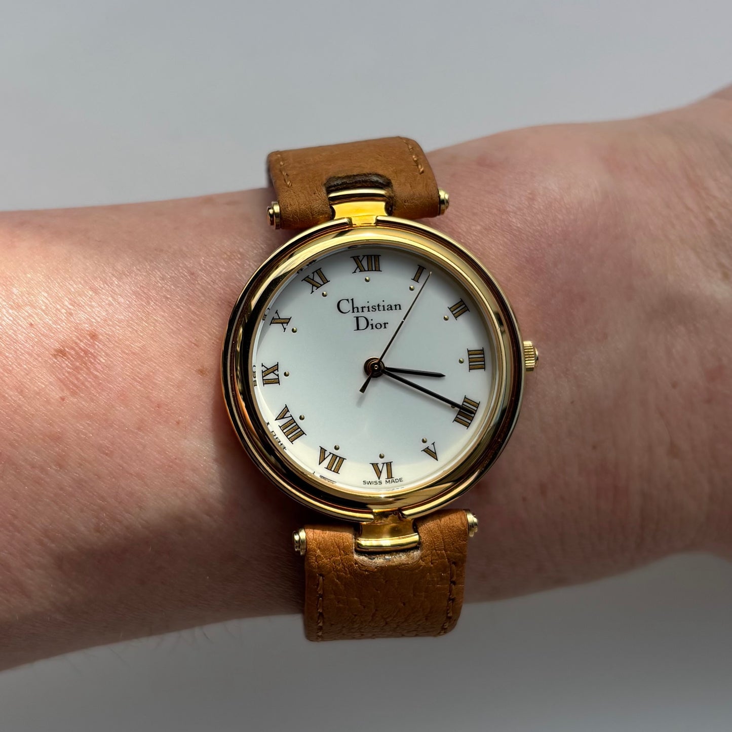 Dior 1990s Round Dial Gold Plated Watch (Large)