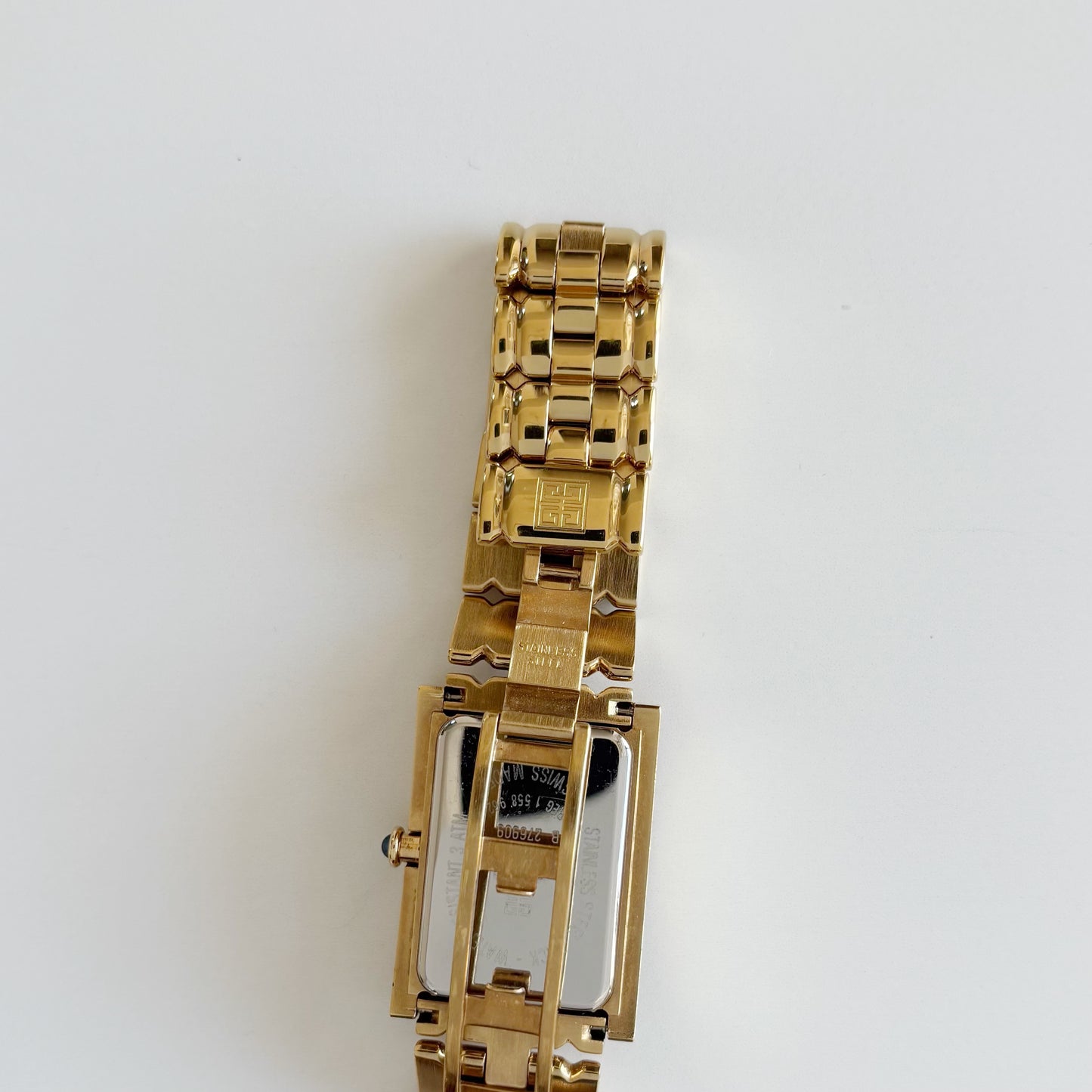 Givenchy 1990s Tank Gold Plated Watch (Large)