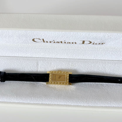 Dior 1990s La Parisienne  18K Solid Gold Case Tank Watch