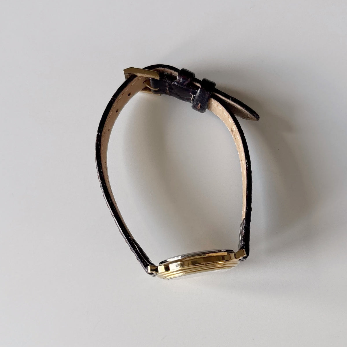 Dior 1990s Date Gold Round Dial Gold Plated Watch