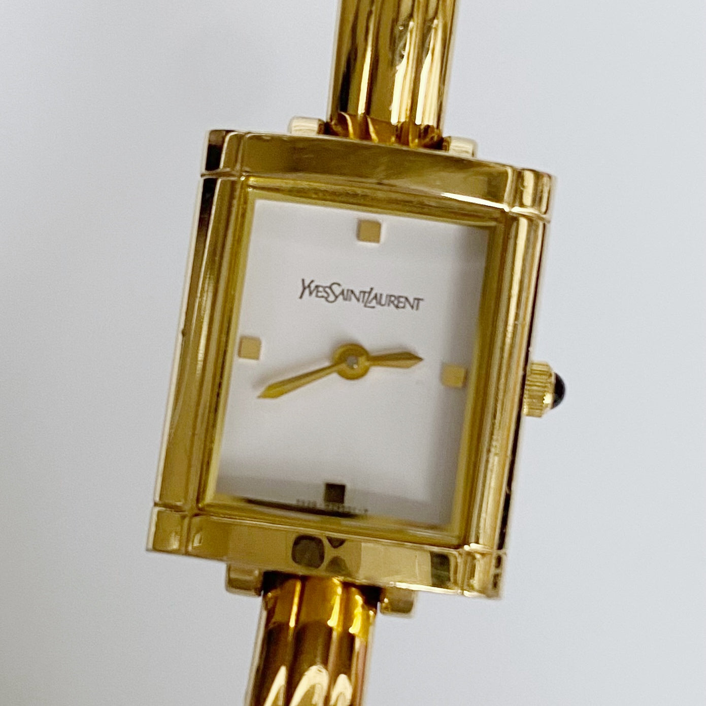 Yves Saint Laurent 1990s Gold Plated Bangle Watch