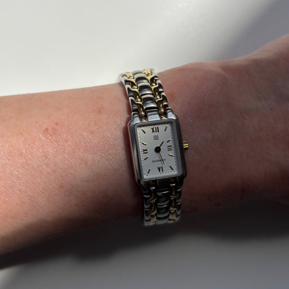 Givenchy 1990s Tank Two Tone Watch