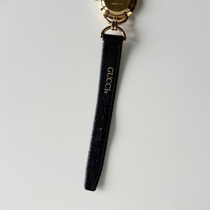 Gucci 1990s Black Dial Horsebit Gold Plated Watch