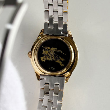 Burberry 1990s Round Dial Two Tone Watch