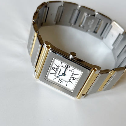 Yves Saint Laurent Square Dial Gold Plated Two Tone Watch