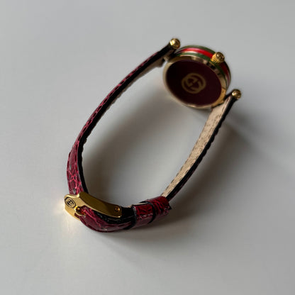 Gucci 1990s Sherry Round Dial Gold Plated Watch